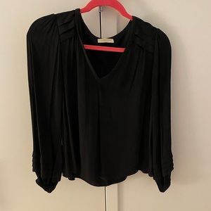 Ramy Brook Black silk v neck blouse